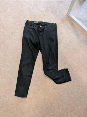 Ag Adriano Goldschmied Dark Green Skinny Jeans - The Stevie